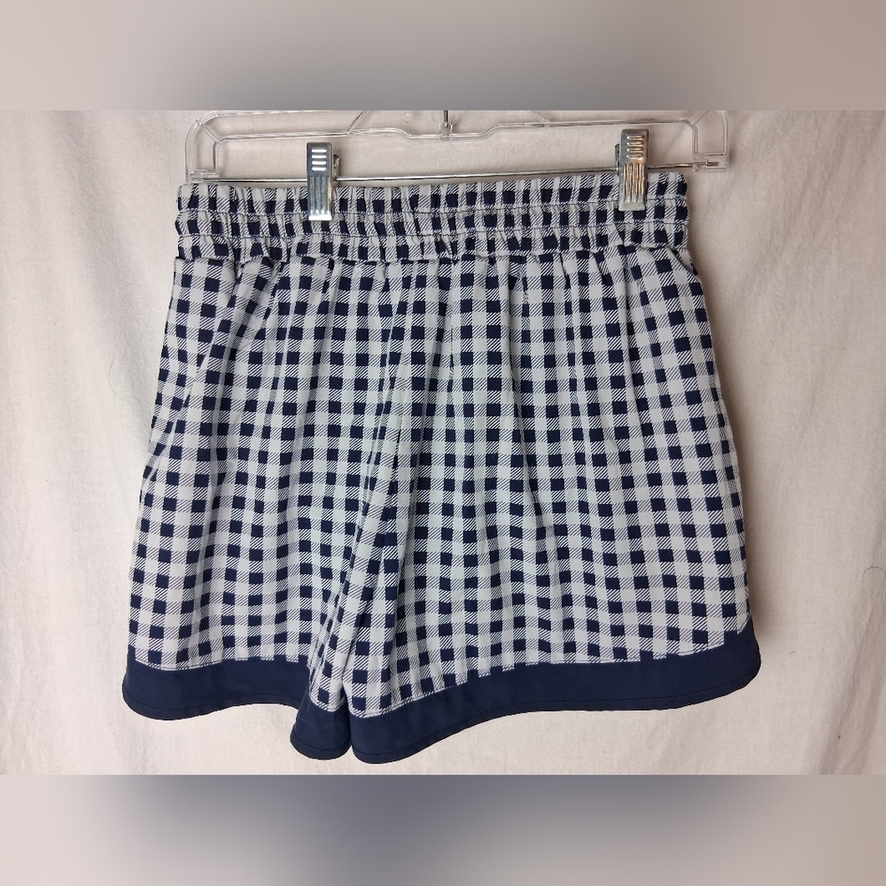 Crown & Ivy Navy Checkered Athletic Shorts Small NWOT - Picture 4 of 5
